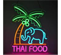 Ricaricabile per luci al neon "THAI FOOD" LED per cucina ristorante tailandese negozio di cibo del sud-est asiatico