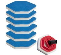 Ricariche di ricambio per mocio da bagno e vasca da bagno, 6 pezzi | Spugna di ricambio multisuperficie, forma esagonale, compatibile con Vileda Bath Magic per bagno (21,5 x 12,5 x 2 cm)
