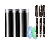 Ricariche gel nero cancellabile e lavabile per penna magica Kawai, lavabile, strumenti di scrittura e cancelleria, per scuola, 0,5 mm, set da 25 pezzi