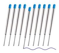 Ricariche Penne Blu 9,8 Cm NOCHME 10 Pezzi 1.0 Mm Intercambiabili Ricariche Standard In Metallo Penna A Sfera, Compatibili Parker Per Un'Esperienza Di Scrittura Uniforme E Fluida