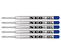 Ricariche per penna a sfera di qualit & agrave; di lunga durata, compatibili anche con penne Parker, cartucce di ricambio G2, prodotte in Germania (5 x INCHIOSTRO GEL BLU)