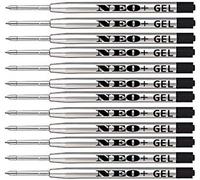 Ricariche per penna a sfera di qualit & agrave; di lunga durata, compatibili anche con penne Parker, cartucce di ricambio G2, prodotte in Germania (12 x INCHIOSTRO GEL NERO)