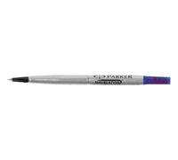 5 ricariche per penna a sfera Parker Quink Roller inchiostro blu pennino medi...