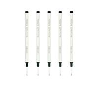 Ricariche per penna roller - Inchiostro tedesco per scrittura fluida e ricariche roller filettate fini da 0,5 mm (5 x nero)