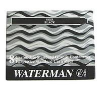 Waterman Cartucce d'inchiostro per stilografica S0110850 Inchiostro permanente nero Confezione da 8