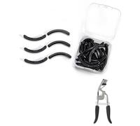 Ricariche per piegaciglia compatibili con e.l.f., 24 pezzi, cuscinetti per piegaciglia, in silicone, compatibili con e.l.f., nero