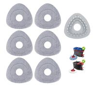 Ricariche universali per mocio piatto, compatibili con Viledar ALL RinseClean 2 Tank / EasyWring & Clean 1 Tank Turbo Mops, testa rotante per la pulizia di tutti i pavimenti duri, lavabile e durevole