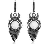 Ricarmo Orecchini pendenti in lega bohémien vintage gotico nero perla scura geometria orecchini pendenti personalizzati punk lanterna a mano leggeri orecchini a gancio per le donne, 2.44inch, Metallo