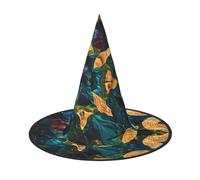 Ricca e colorata vegetazione Halloween streghe cappelli strega strega copricapo cappello mago accessori costume cosplay per feste in maschera pieghevole 2 pezzi