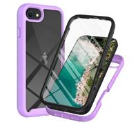 Riccase Custodia per iPhone 16e con pellicola protettiva integrata per lo schermo integrale di grado militare, protezione contro le cadute, cover in silicone trasparente in acrilico rigido antigraffio