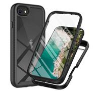 Riccase Custodia per iPhone 16e con pellicola protettiva integrata per lo schermo integrale di grado militare, protezione contro le cadute, bumper in silicone trasparente in acrilico rigido