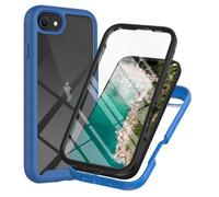 Riccase Custodia per iPhone 16e con pellicola protettiva integrata per lo schermo integrale di grado militare, protezione contro le cadute, cover in silicone trasparente in acrilico rigido antigraffio