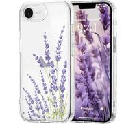 Riccase Custodia per iPhone 17e iPhone 16e Custodia trasparente con motivi floreali, antiurto trasparente anti giallo rigido posteriore in morbido silicone TPU bumper protettivo sottile carino cover