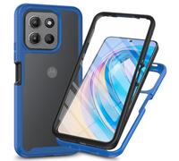 Riccase Custodia per Motorola Moto G86 con pellicola protettiva integrata per lo schermo integrale di grado militare, protezione contro le cadute, bumper in silicone trasparente in acrilico rigido