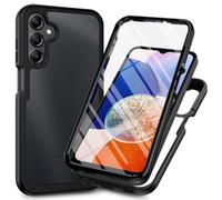 Riccase Custodia per Samsung Galaxy A16 con pellicola protettiva integrata per lo schermo integrale di grado militare, protezione contro le cadute, custodia in silicone trasparente in acrilico rigido