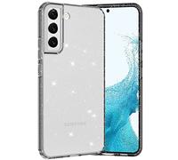 Riccase Custodia per Samsung Galaxy S22, custodia trasparente con glitter scintillanti, per donne e ragazze, morbido TPU anti-giallo e antiurto in silicone protettivo per Samsung S22, glitter