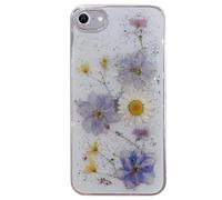 Riccase Custodia trasparente per iPhone 16e con vero fiore secco, antiurto trasparente morbido TPU protettivo paraurti sottile glitterato carino floreale per iPhone 16e custodia per telefono, fiore