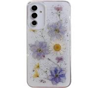Riccase Custodia trasparente per Samsung Galaxy A05S, con veri fiori secchi, antiurto in morbido TPU protettivo bumper sottile glitterato carino floreale per Samsung A05S custodia per telefono, fiore