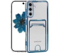 Riccase Custodia trasparente per Samsung Galaxy A36 5G, Samsung A56 5G custodia per telefono con porta carte, antiurto trasparente morbido TPU protettivo paraurti sottile carino cover, blu