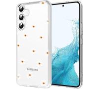 Riccase Custodia trasparente per Samsung Galaxy S25 FE con motivi floreali, antiurto trasparente anti giallo morbido silicone TPU protettivo sottile carino cover per telefono, margherita