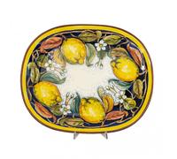 RICCERI vassoio ovale grande ceramica artigianale dipinta a mano decoro a scelta