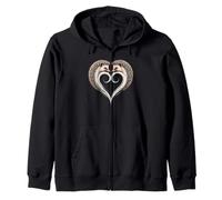 Riccio A Forma di Cuore Ricci Felpa con Cappuccio