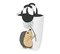 Riccio Animale, Cesto portabiancheria pieghevole, Grande contenitore portaoggetti resistente con manici, 50 litri