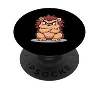 Riccio arrabbiato seduto con le braccia incrociate PopSockets PopGrip Adesivo