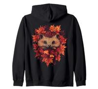 Riccio autunno foglie autunno natura amante carino foresta animale Felpa con Cappuccio