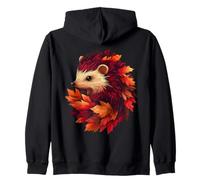 Riccio autunno foglie autunno natura amante carino foresta animale Felpa con Cappuccio