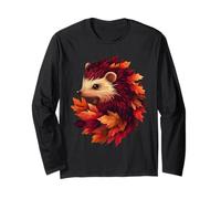 Riccio autunno foglie autunno natura amante carino foresta animale Maglia a Manica