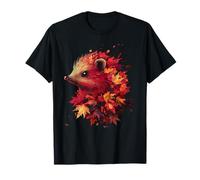 Riccio autunno foglie autunno natura amante carino foresta animale Maglietta