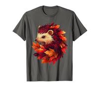 Riccio autunno foglie autunno natura amante carino foresta animale Maglietta