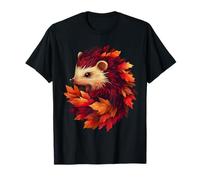 Riccio autunno foglie autunno natura amante carino foresta animale Maglietta