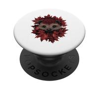 Riccio autunno foglie autunno natura amante carino foresta animale PopSockets PopGrip Adesivo