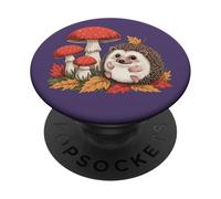 Riccio capriccioso e funghi Autunno Opera d'arte PopSockets PopGrip Adesivo