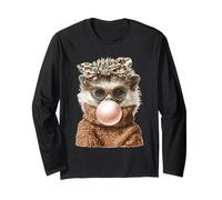 Riccio Carino con Gomma da Masticare Accogliente Autunno Animale Coquette Maglia a Manica
