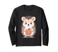 Riccio con Mela Illustrazione Animale Maglia a Manica