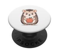 Riccio con mela illustrazione animale PopSockets PopGrip Adesivo