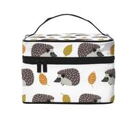 Riccio delle foglie di autunno, Borsa per il trucco Borsa per cosmetici Borsa da toilette da viaggio portatile Astuccio per matite Astuccio da toilette