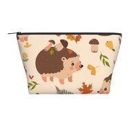 Riccio e funghi carini, Borsa da toilette Borsa per trucco Borsa per cosmetici Borsa da toilette da viaggio portatile