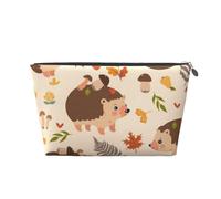 Riccio e funghi carini, Borsa da toilette Borsa per trucco Borsa per cosmetici Borsa da toilette da viaggio portatile