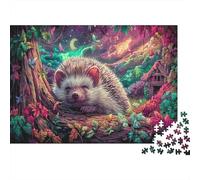 Riccio Foresta Incantata Puzzle 1000 Pezzi per Adulti Carta Gioco di Puzzle 1000 Pezzi Relax Decorazione Familiare 52x38cm/1000pcs