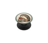 Riccio verde con un piccolo libro per gli amanti dei libri PopSockets PopGrip Adesivo