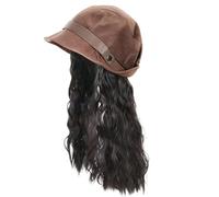 Riccioli alla moda Parrucche Cap Acconciatura Cambiamento per feste Escursioni quotidiane Texture realistica Cappello in fibra sintetica con capelli attaccati