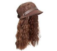 Riccioli alla moda Parrucche Cap Acconciatura Cambiamento per feste Escursioni quotidiane Texture realistica Cappello in fibra sintetica con capelli attaccati