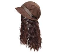 Riccioli alla moda Parrucche Cap Acconciatura Cambiamento per feste Escursioni quotidiane Texture realistica Cappello in fibra sintetica con capelli attaccati