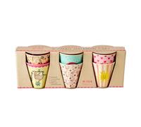 Rice - 6 Pcs Small Melamine Kids Cups - Multi Funky Print