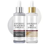 Rice Ampoule Duo - Ampolla Peel & Glow 2 in 1 con riso bianco e nero - esfolia la pelle, minimizza i pori, si adatta a tutti i tipi. Pulizia delicata ma profonda, funziona per viso e corpo