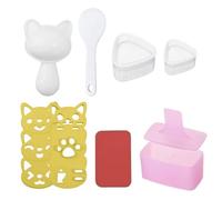 Rice Ball Maker Mold, 8 pezzi Cute Cat Classic Triangle Kitchen Supplies, Rice Shaper with usage for Home, Counter, Hotel, Ristorante, House, RV, Christmas, Farmhouse, Food Preparation, Cooking